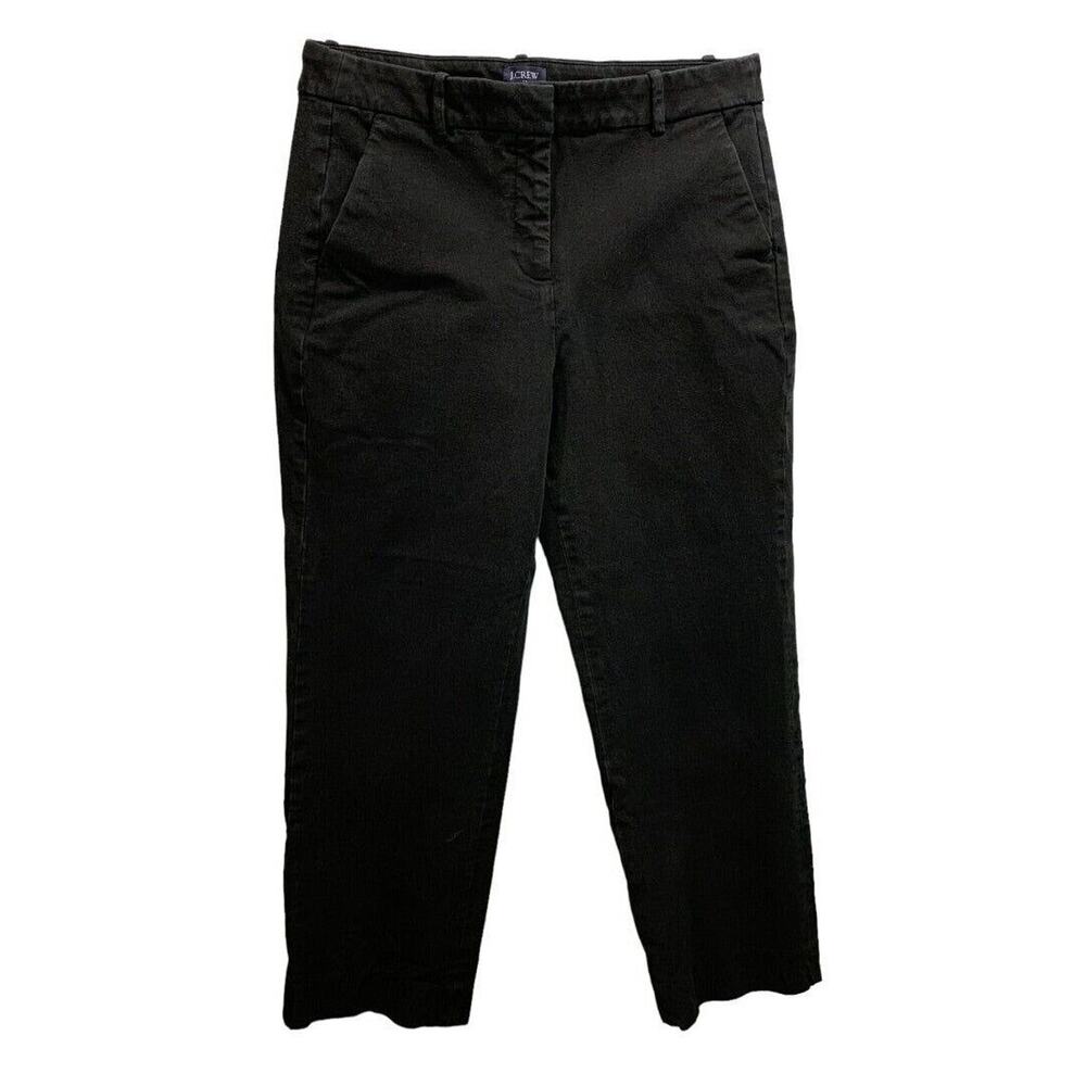 Size 10 J.Crew Womens Black Kallie Pants Straight Leg Crop Style BO899 - Picture 2 of 8